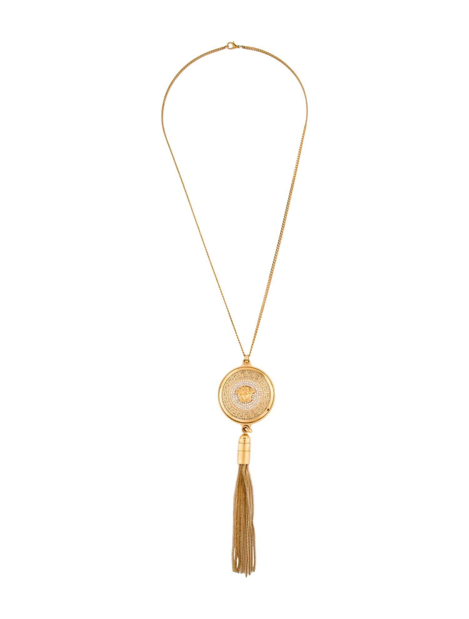 Gianni Versace Vanitas Crystal Pendant Necklace