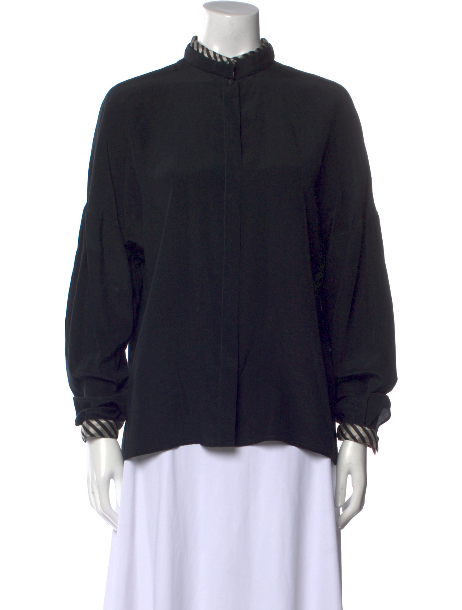 Gianni Versace Silk Mock Neck Blouse