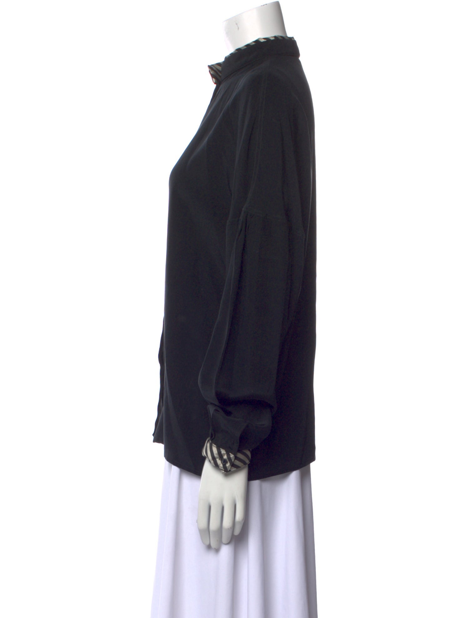 Gianni Versace Silk Mock Neck Blouse