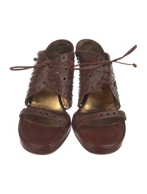 Gianni Versace Medusa Insignia Leather Slides