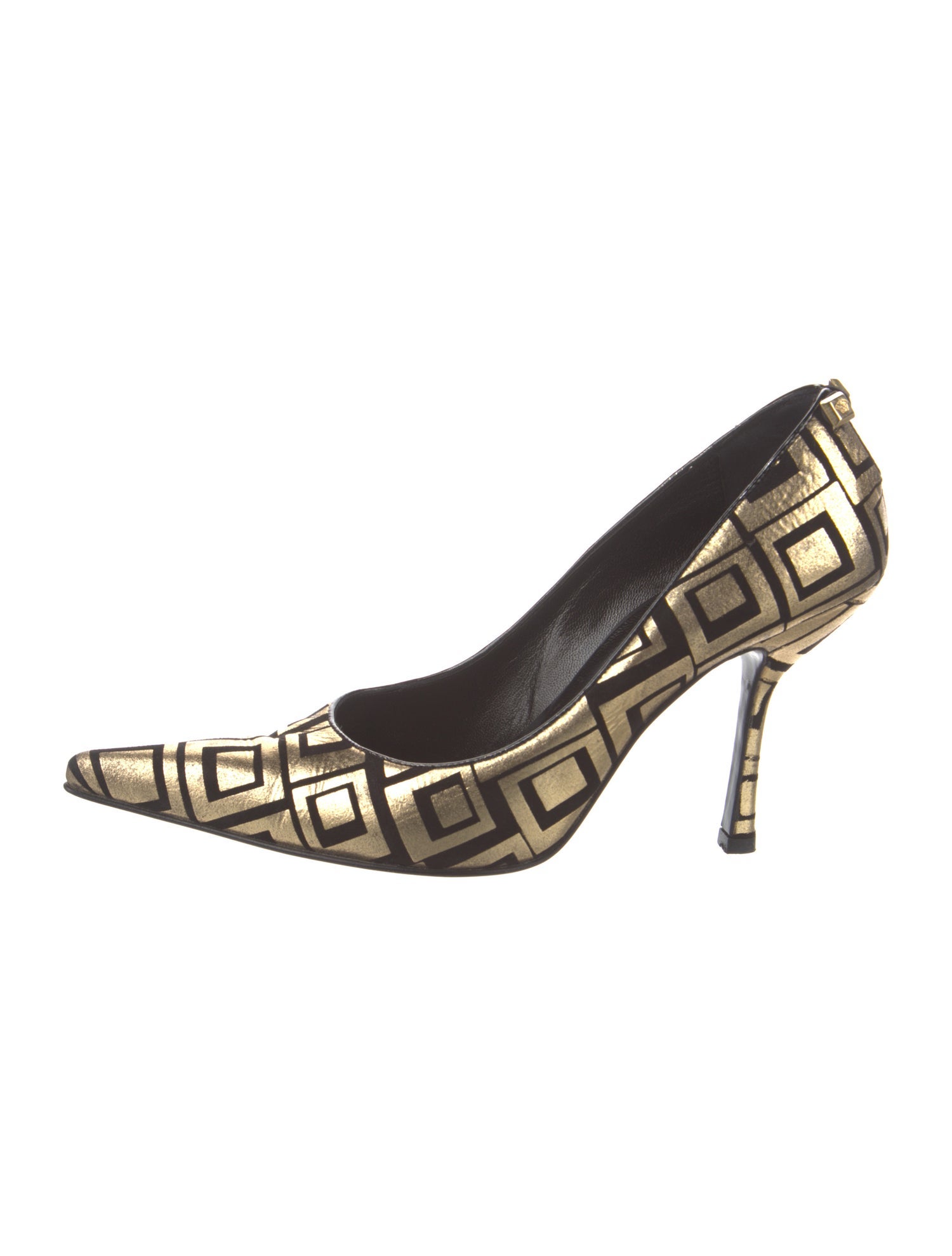 Gianni Versace Suede Printed Pumps