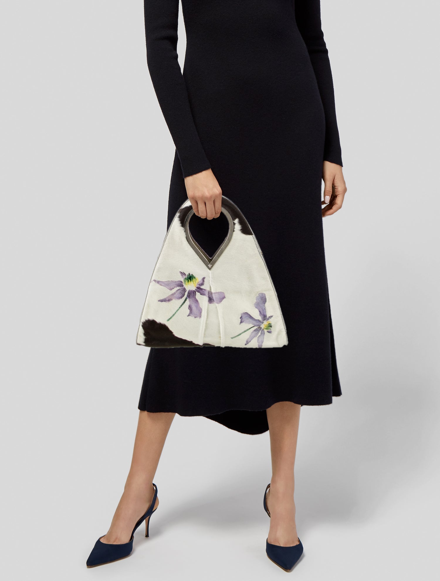 Gianni Versace Ponyhair Top Handle Bag