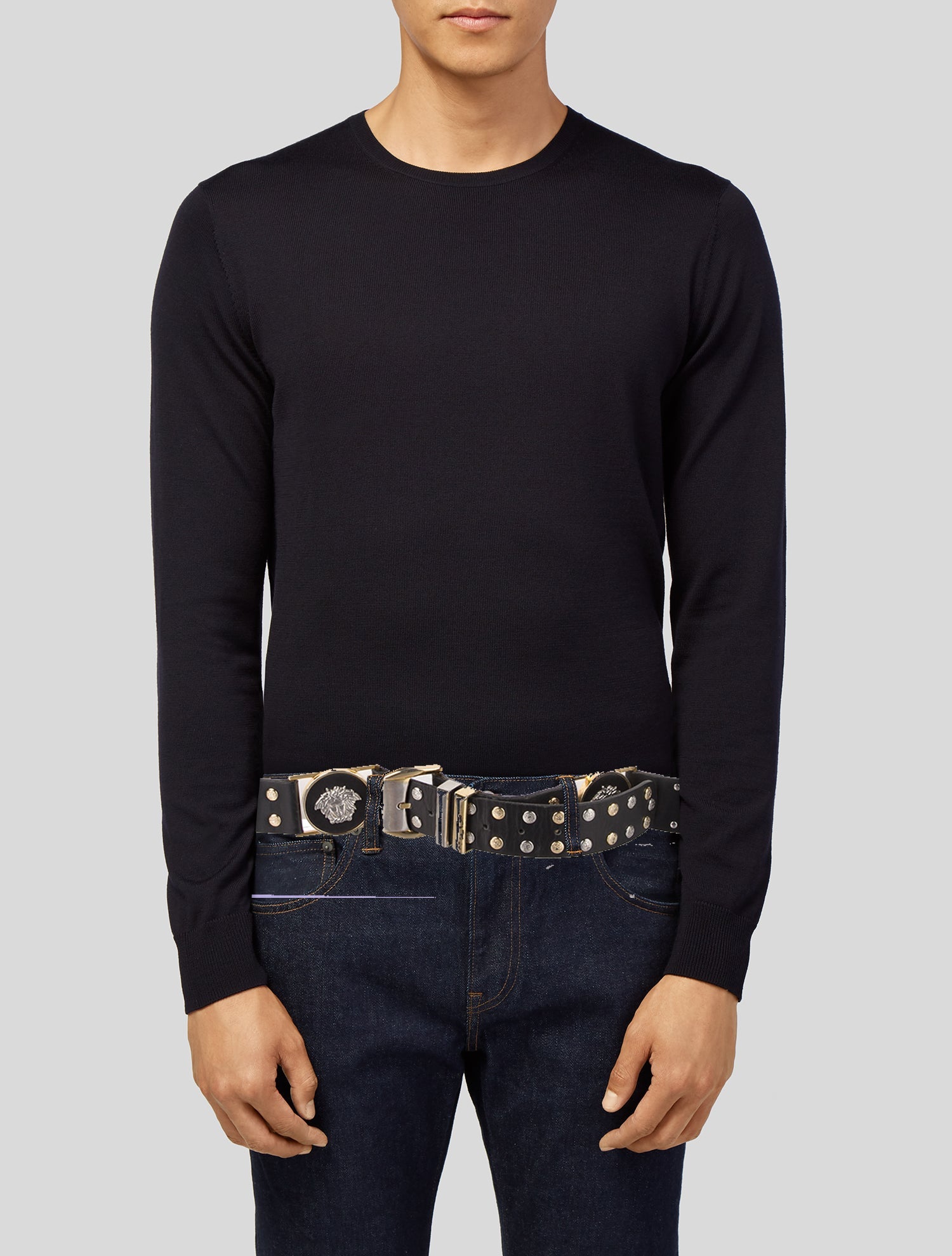 Gianni Versace Leather Chain-Link Belt