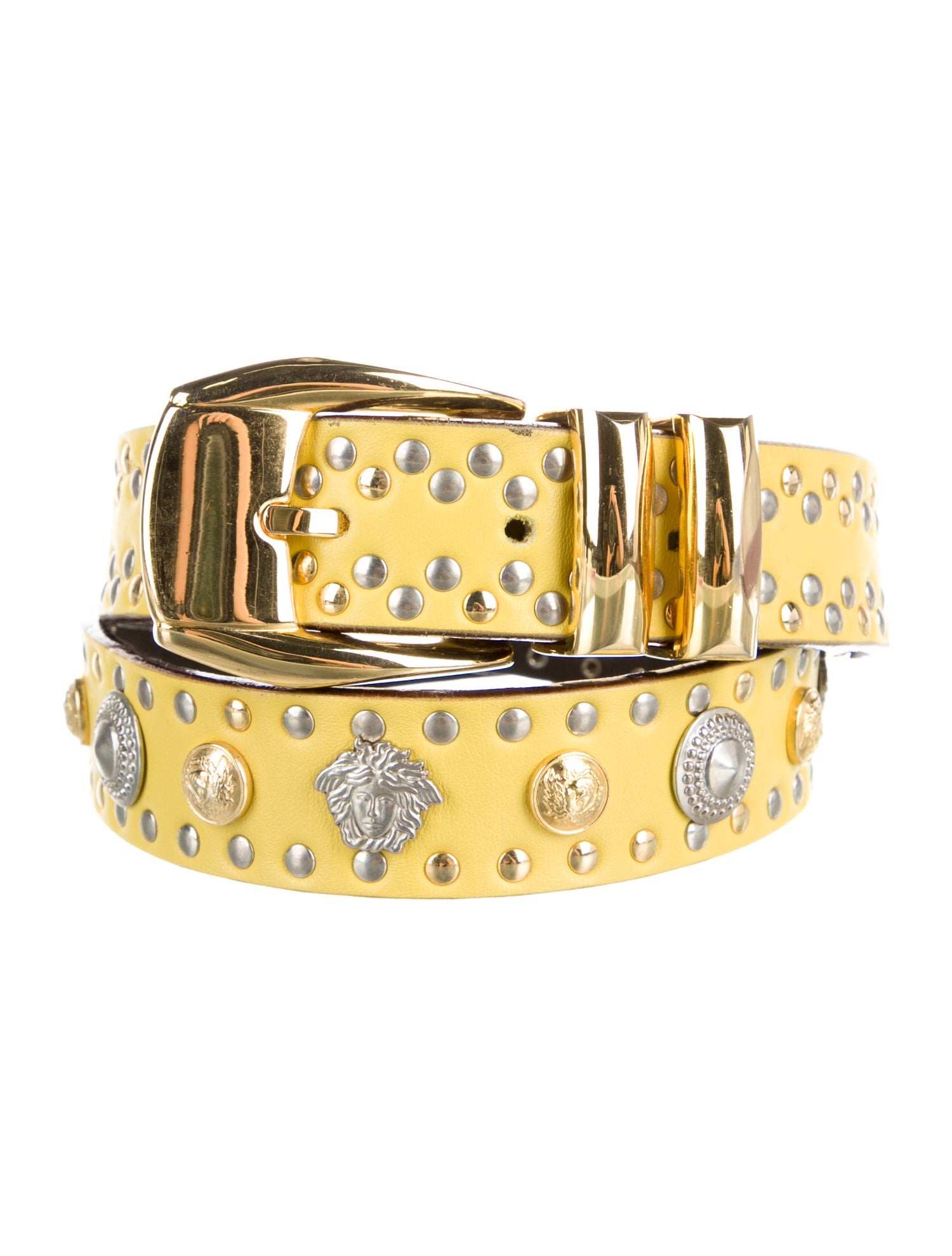 Gianni Versace Leather Studded Accents Waist Belt