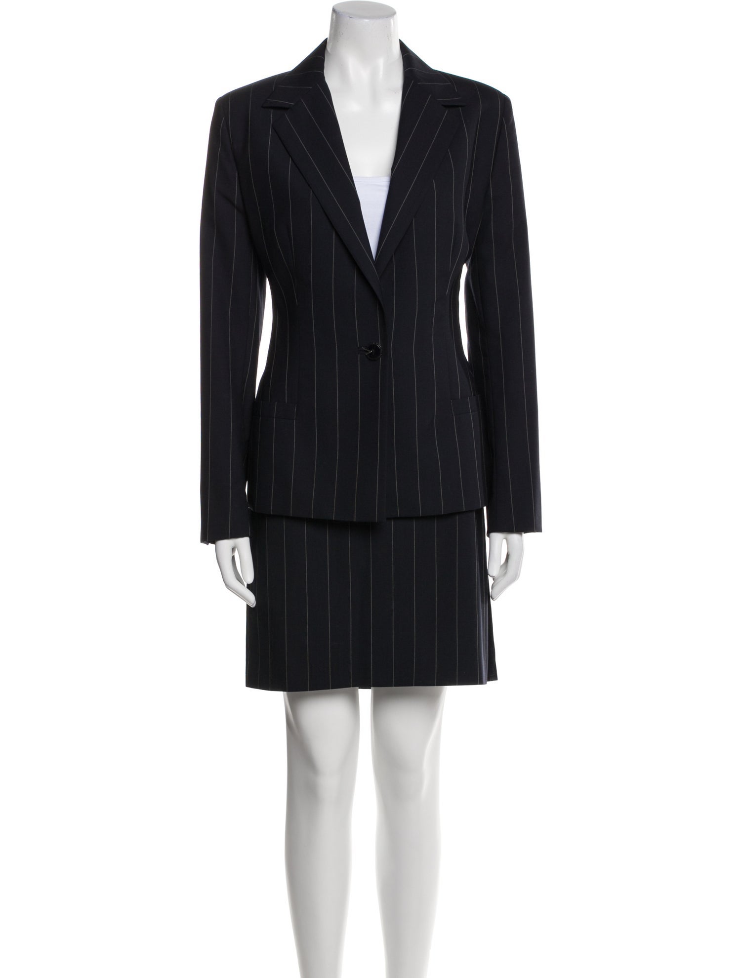 Gianni Versace Wool Striped Skirt Suit