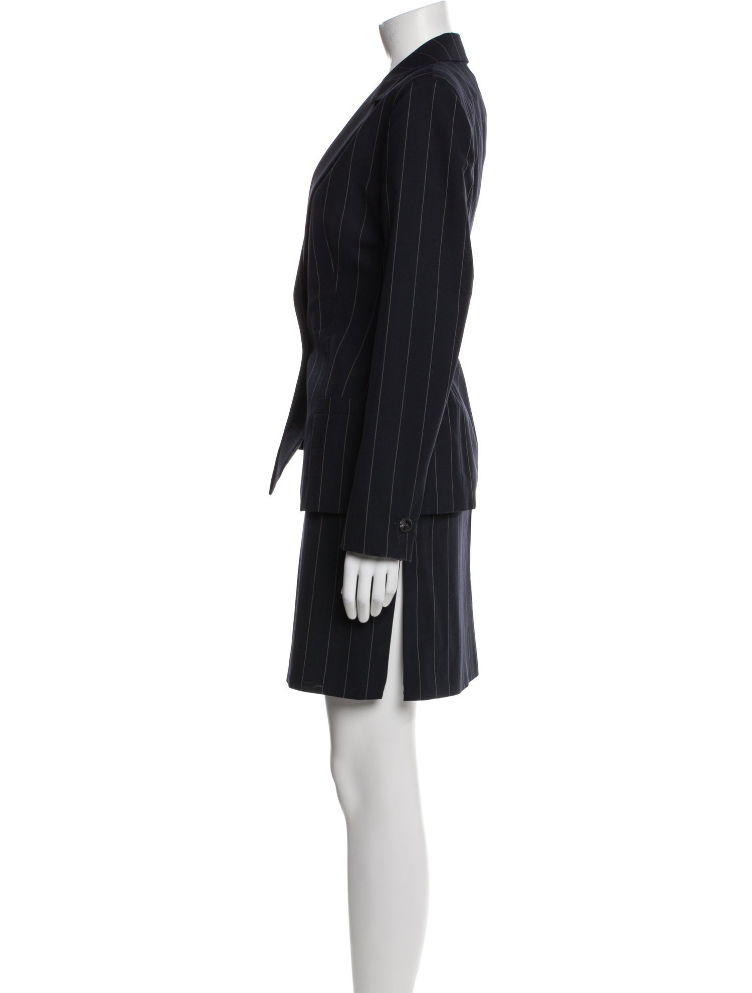 Gianni Versace Wool Striped Skirt Suit