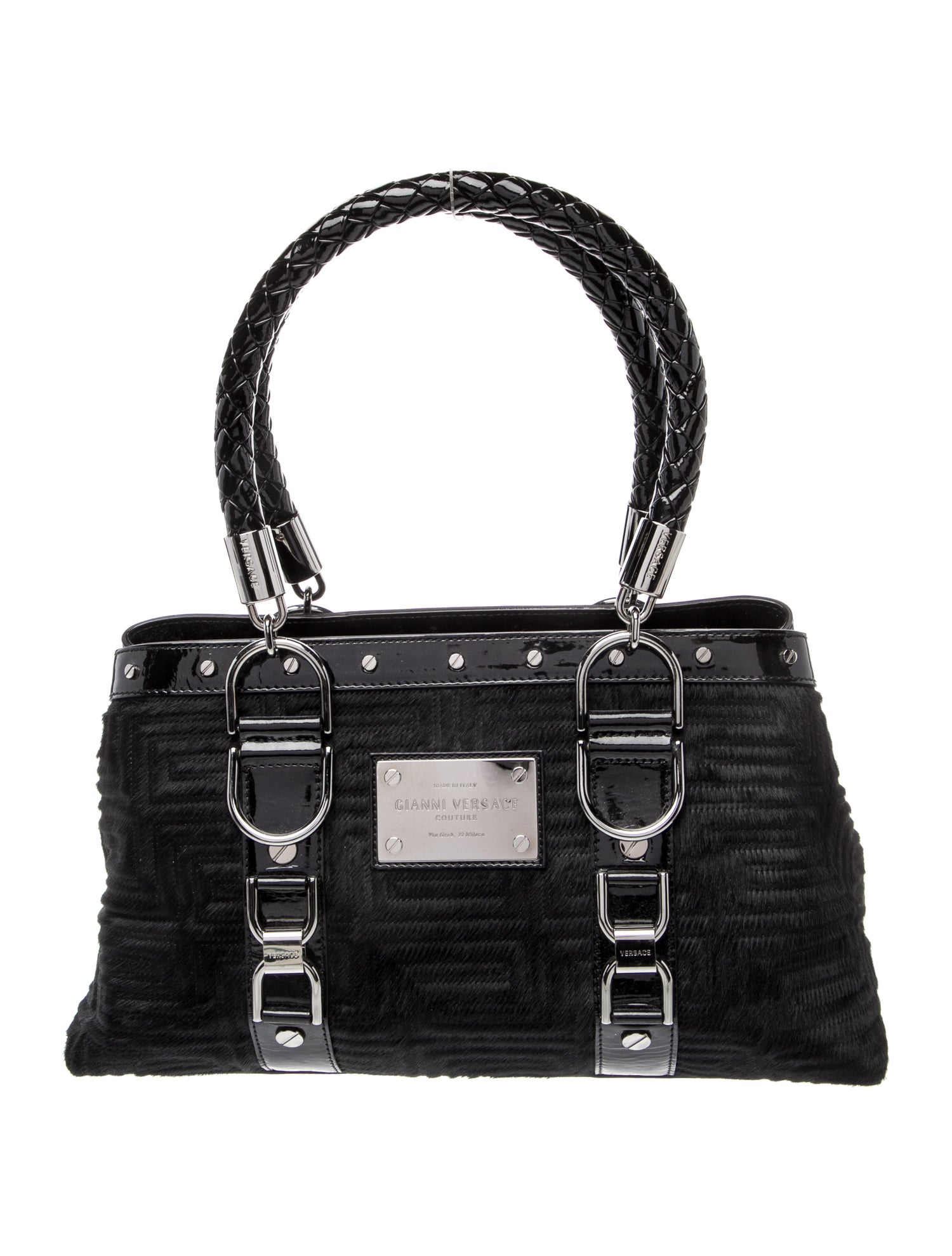 Gianni Versace Ponyhair Top Handle Bag