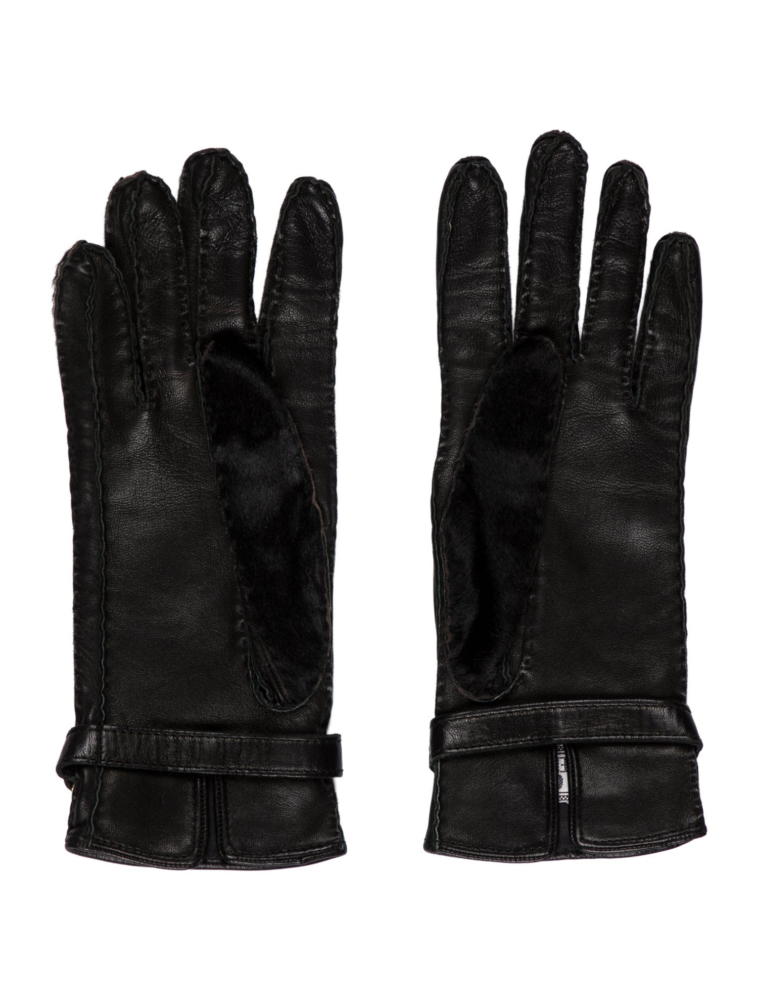 Gianni Versace Leather & Pony-hair Gloves