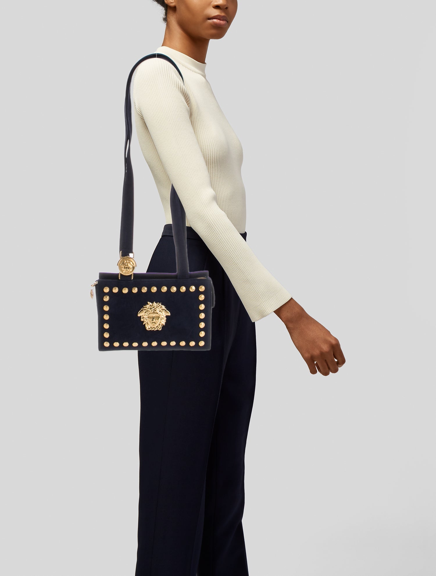 Gianni Versace Suede Shoulder Bag