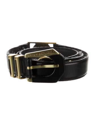 Gianni Versace Medusa Insignia Leather Waist Belt
