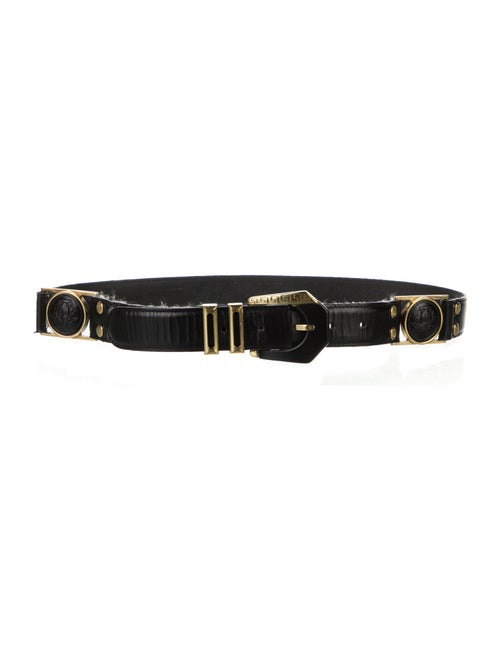 Gianni Versace Medusa Insignia Leather Waist Belt