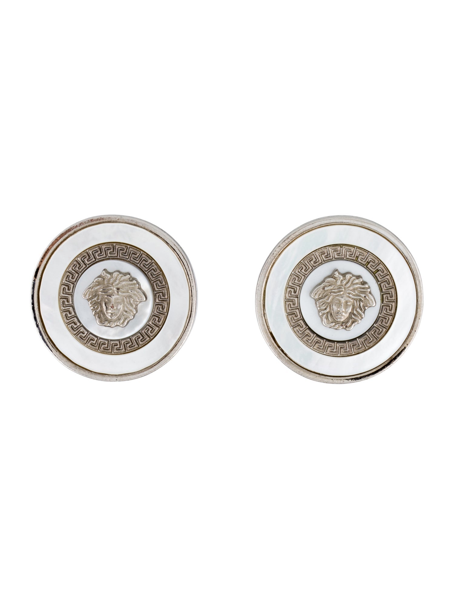 Gianni Versace Mother Of Pearl Clip-On Earrings