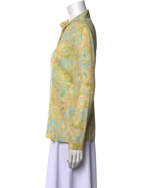 Gianni Versace Silk Printed Button-Up Top