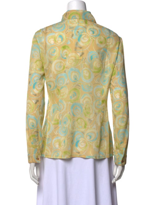 Gianni Versace Silk Printed Button-Up Top