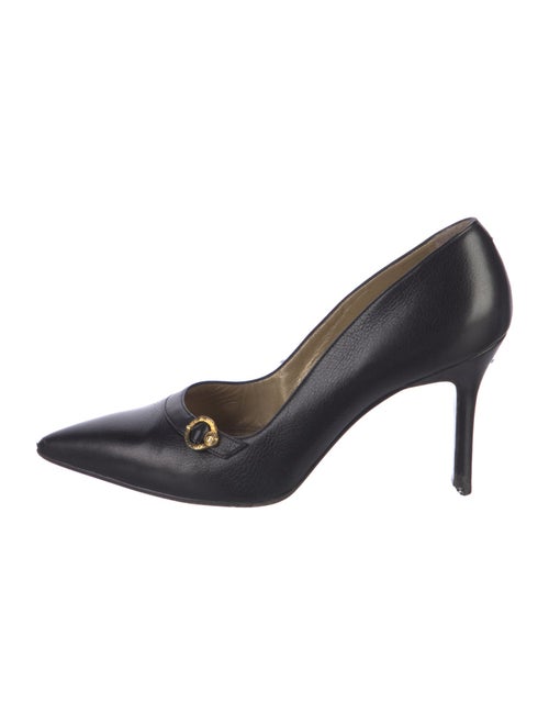 Gianni Versace Medusa Insignia Leather Pumps