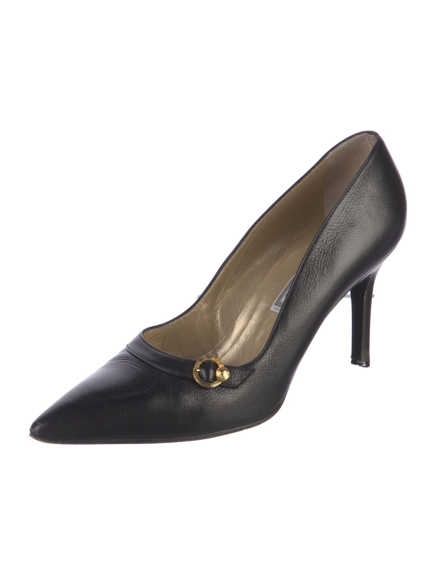 Gianni Versace Medusa Insignia Leather Pumps