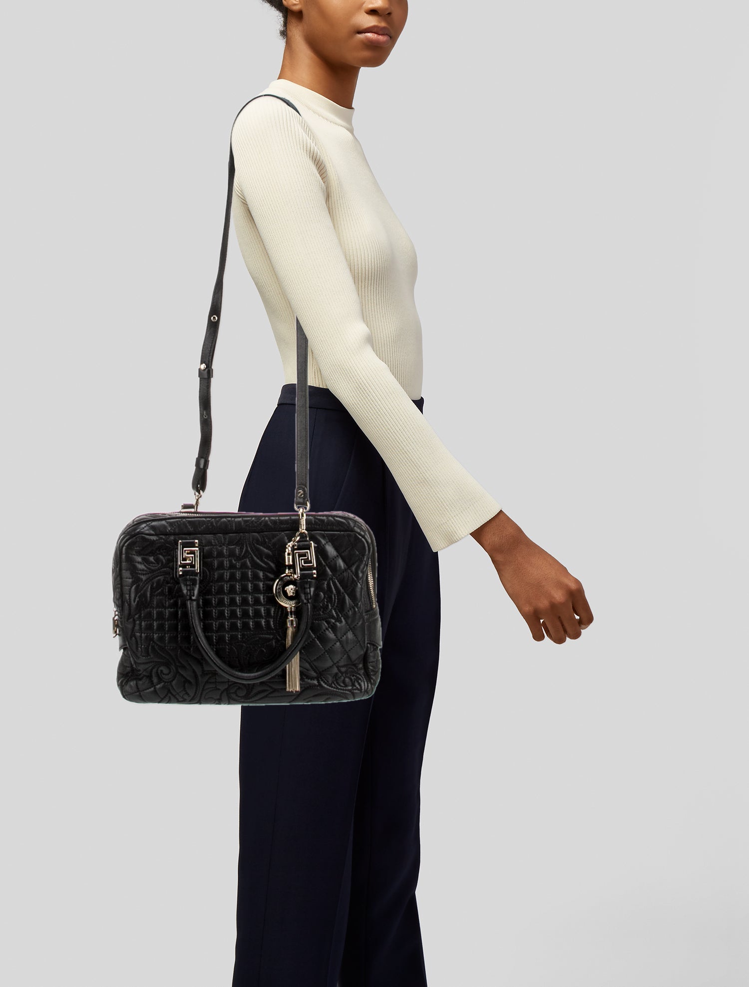 Gianni Versace Leather Top Handle Bag