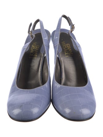 Gianni Versace Lizard Slingback Pumps