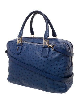 Gianni Versace Ostrich Top Handle Bag