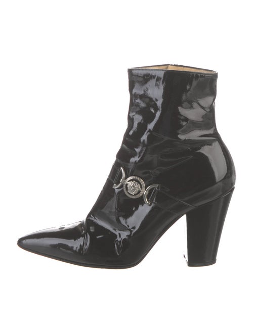 Gianni Versace Medusa Insignia Patent Leather Boots