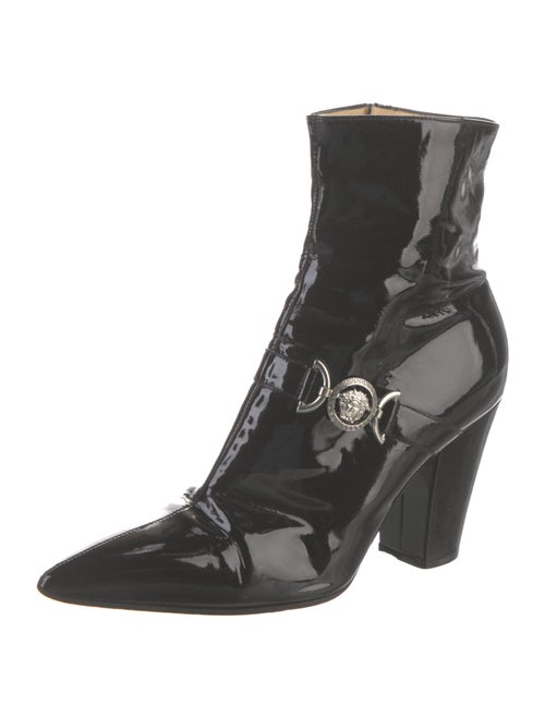 Gianni Versace Medusa Insignia Patent Leather Boots