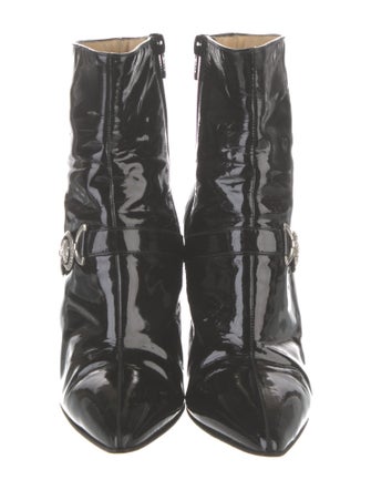 Gianni Versace Medusa Insignia Patent Leather Boots