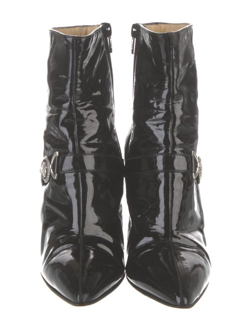 Gianni Versace Medusa Insignia Patent Leather Boots