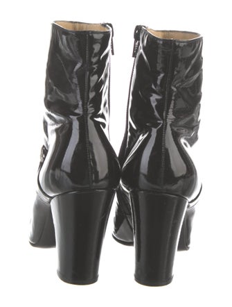 Gianni Versace Medusa Insignia Patent Leather Boots