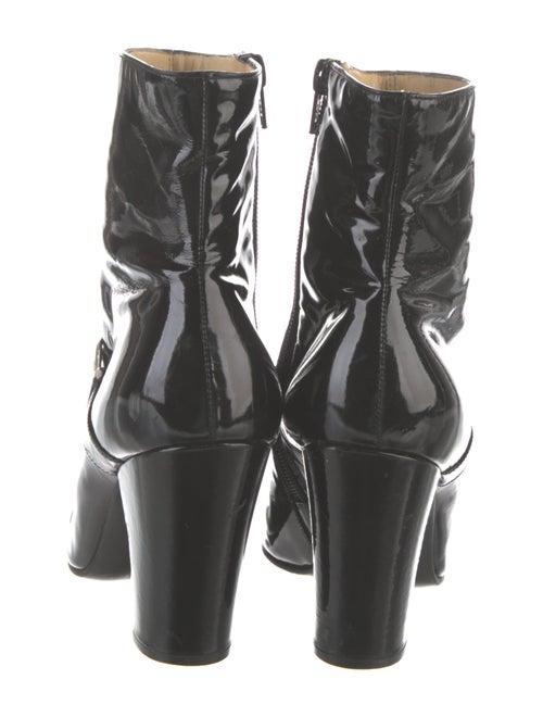 Gianni Versace Medusa Insignia Patent Leather Boots
