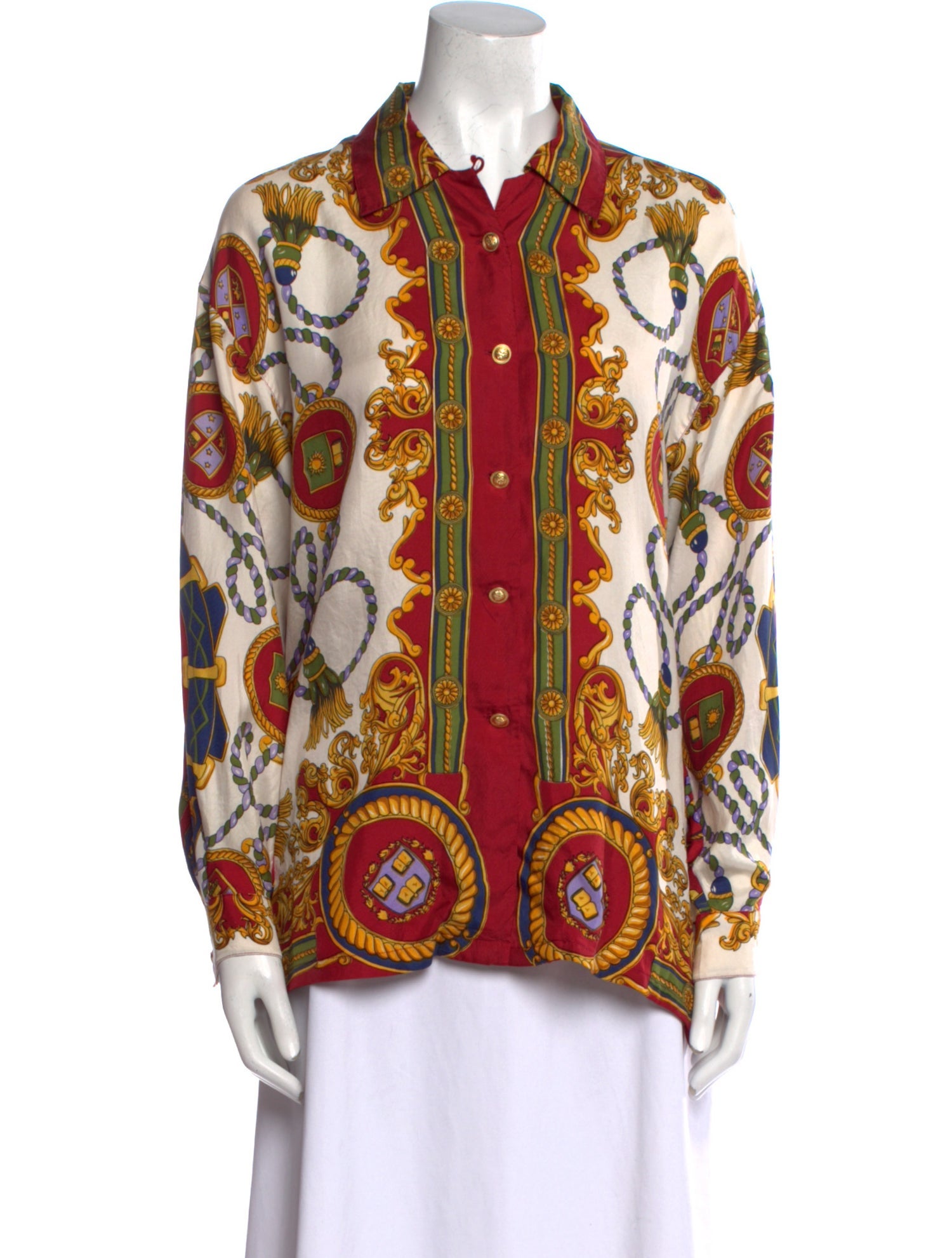 Gianni Versace Vintage 1990's Button-Up Top