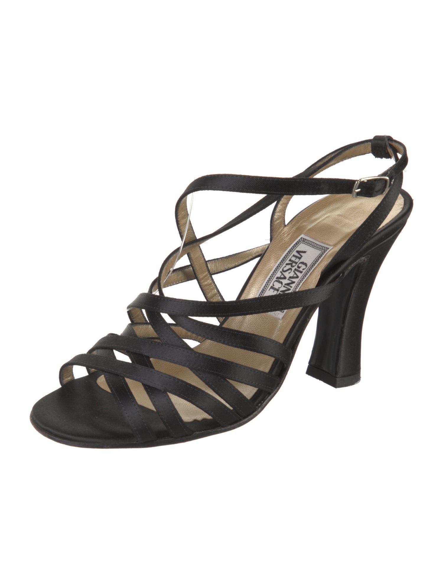 Gianni Versace Satin Slingback Sandals