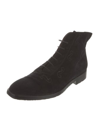 Gianni Versace Suede Lace-Up Boots