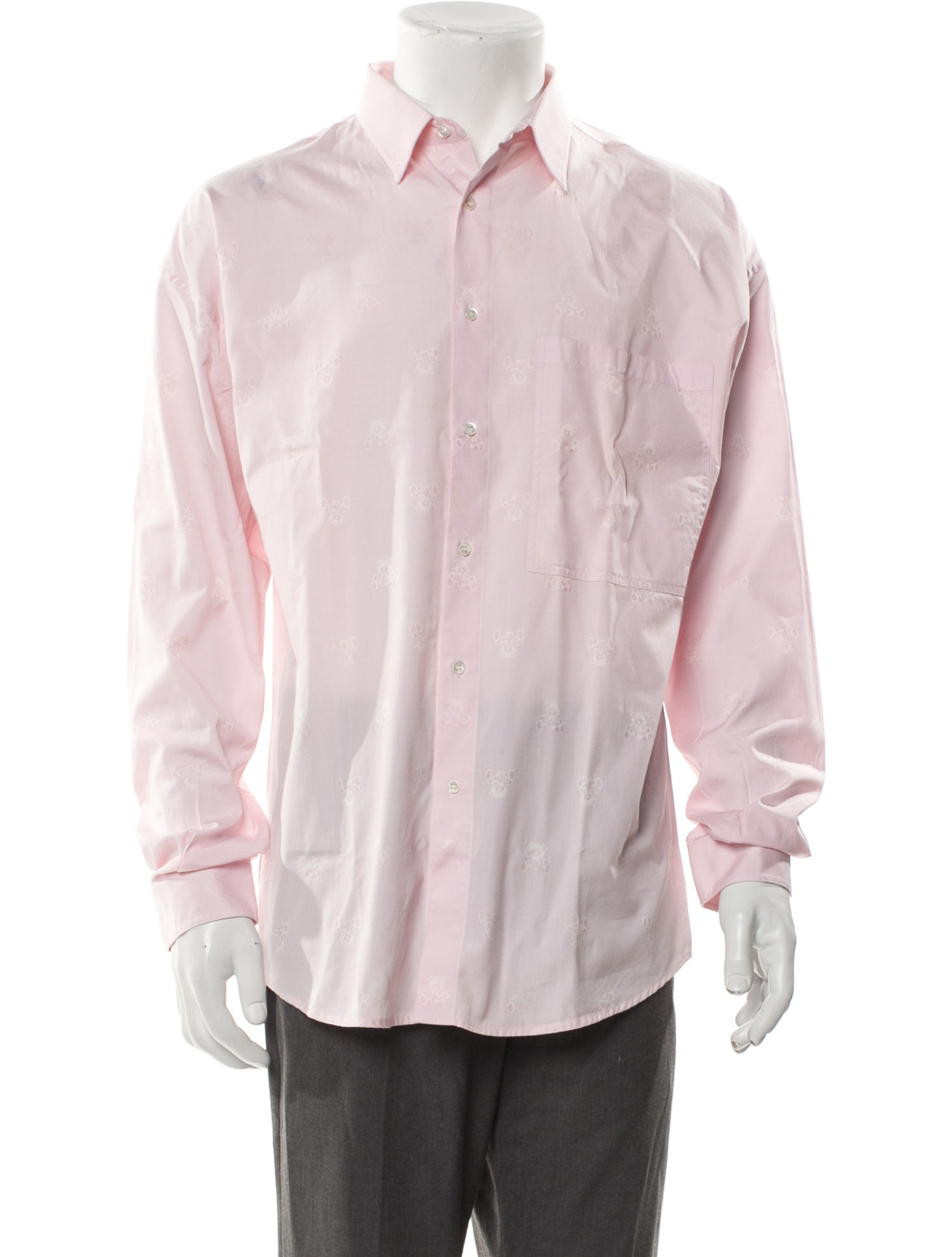 Gianni Versace Printed Long Sleeve Dress Shirt