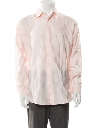 Gianni Versace Plaid Print Long Sleeve Dress Shirt