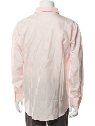 Gianni Versace Plaid Print Long Sleeve Dress Shirt