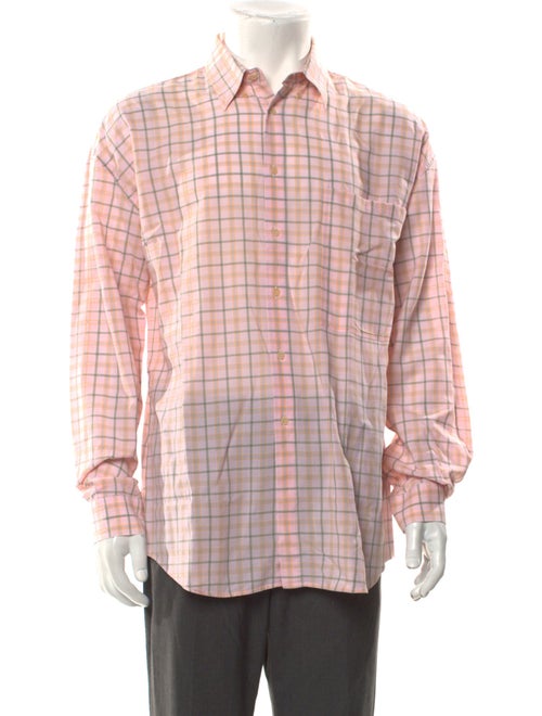 Gianni Versace Plaid Print Long Sleeve Shirt