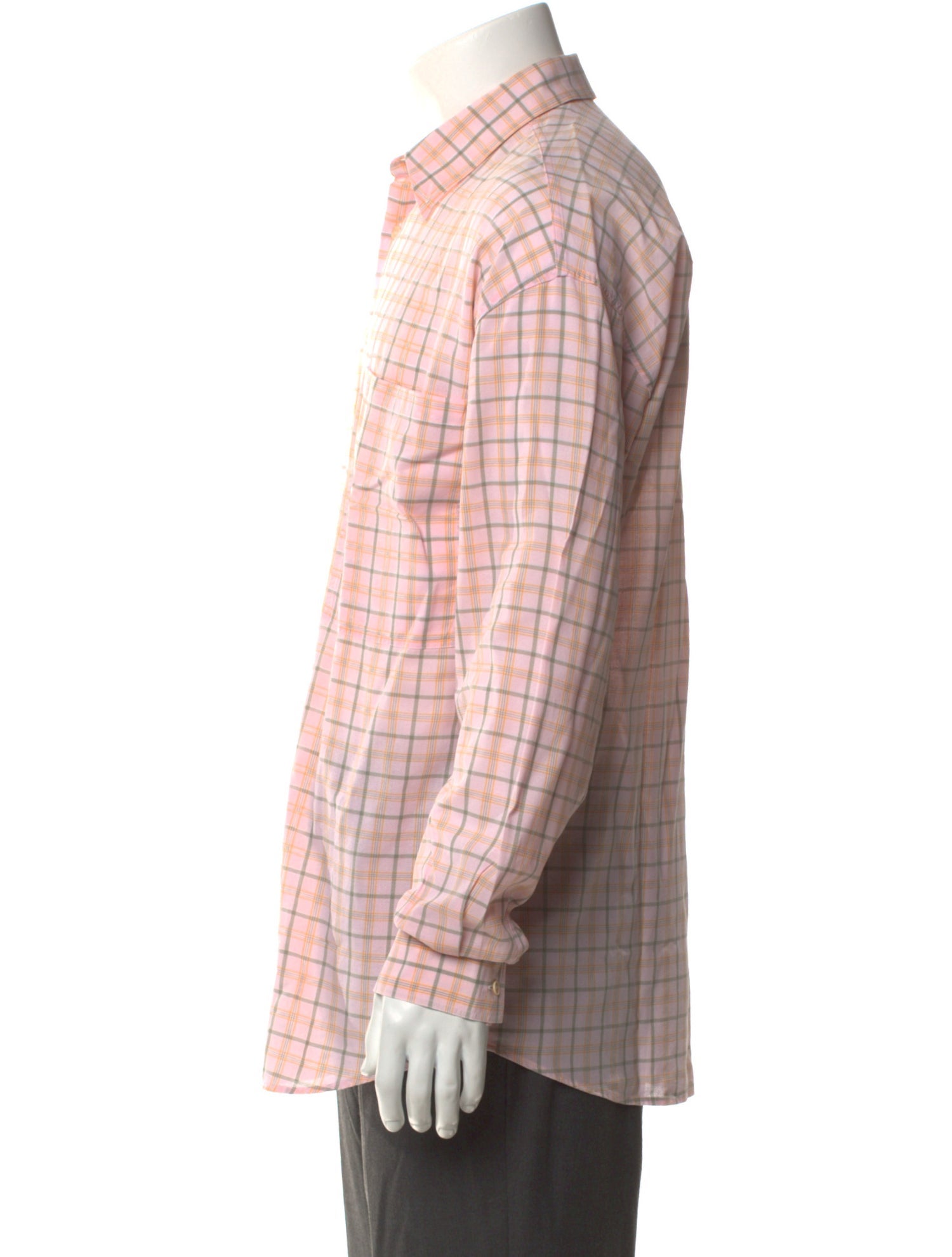 Gianni Versace Plaid Print Long Sleeve Shirt