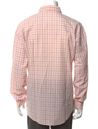 Gianni Versace Plaid Print Long Sleeve Shirt