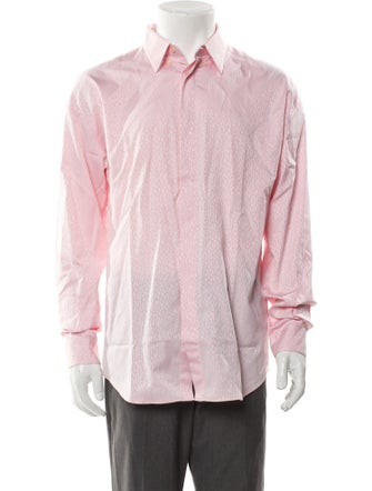 Gianni Versace Animal Print Long Sleeve Dress Shirt