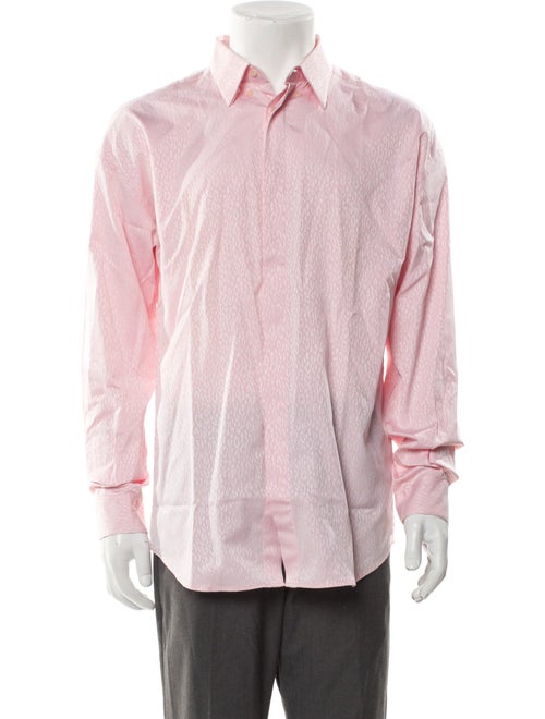 Gianni Versace Animal Print Long Sleeve Dress Shirt