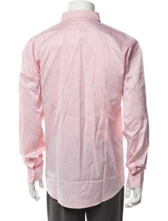 Gianni Versace Animal Print Long Sleeve Dress Shirt