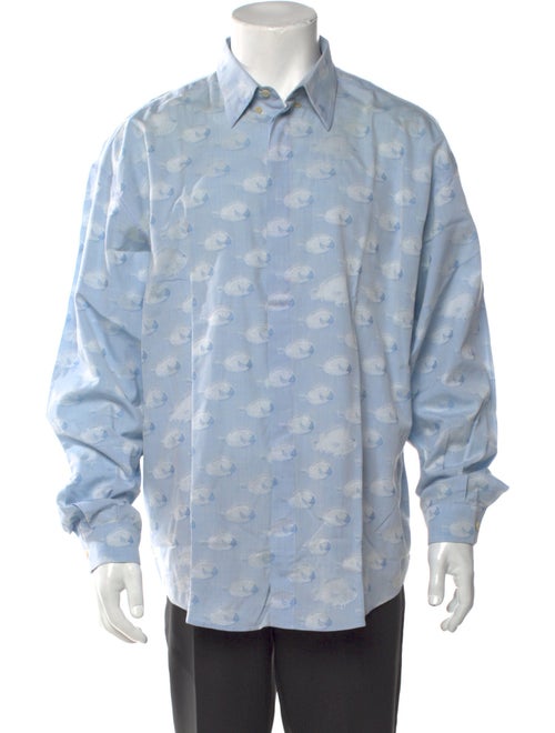 Gianni Versace Printed Long Sleeve Dress Shirt