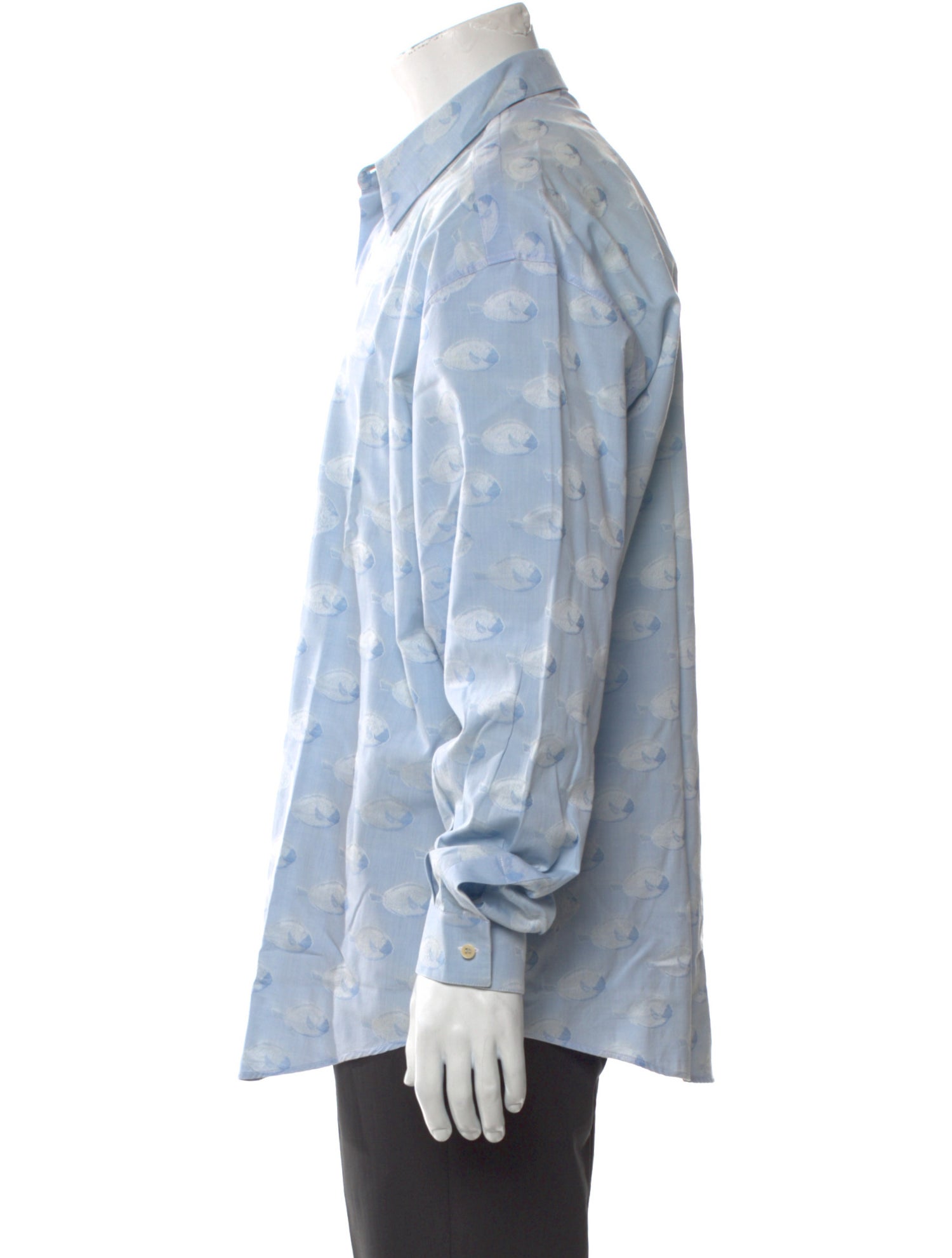 Gianni Versace Printed Long Sleeve Dress Shirt