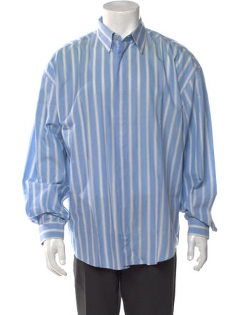 Gianni Versace Striped Long Sleeve Dress Shirt