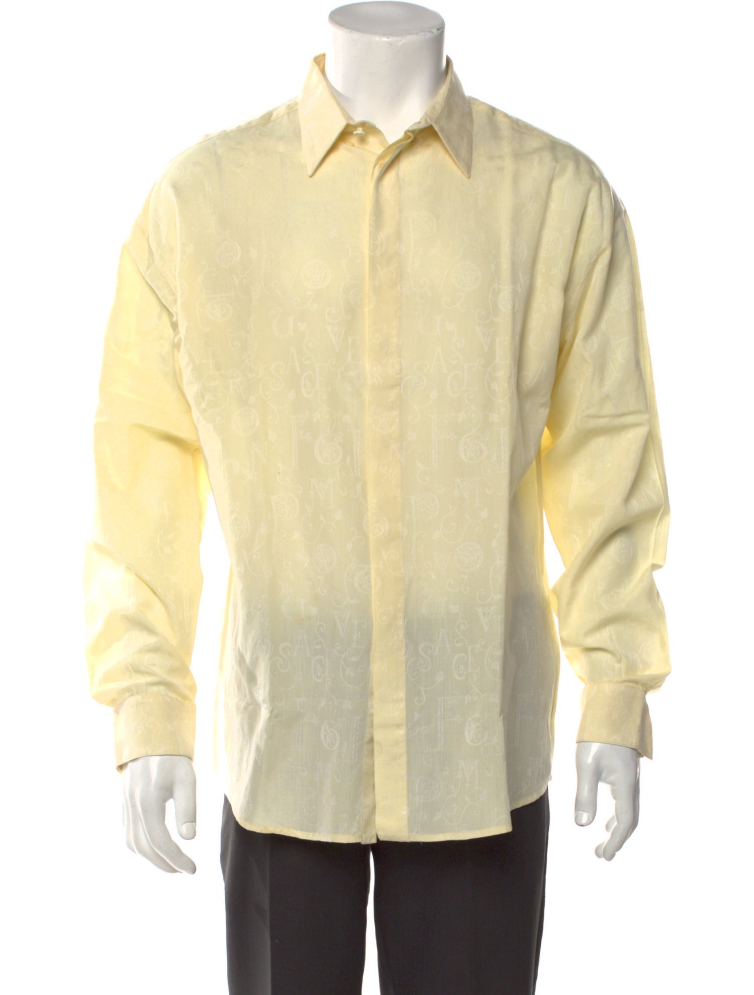 Gianni Versace Printed Long Sleeve Dress Shirt