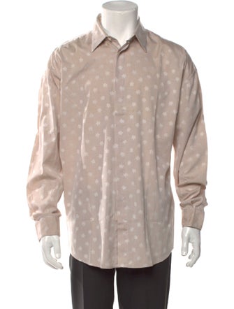 Gianni Versace Printed Long Sleeve Dress Shirt