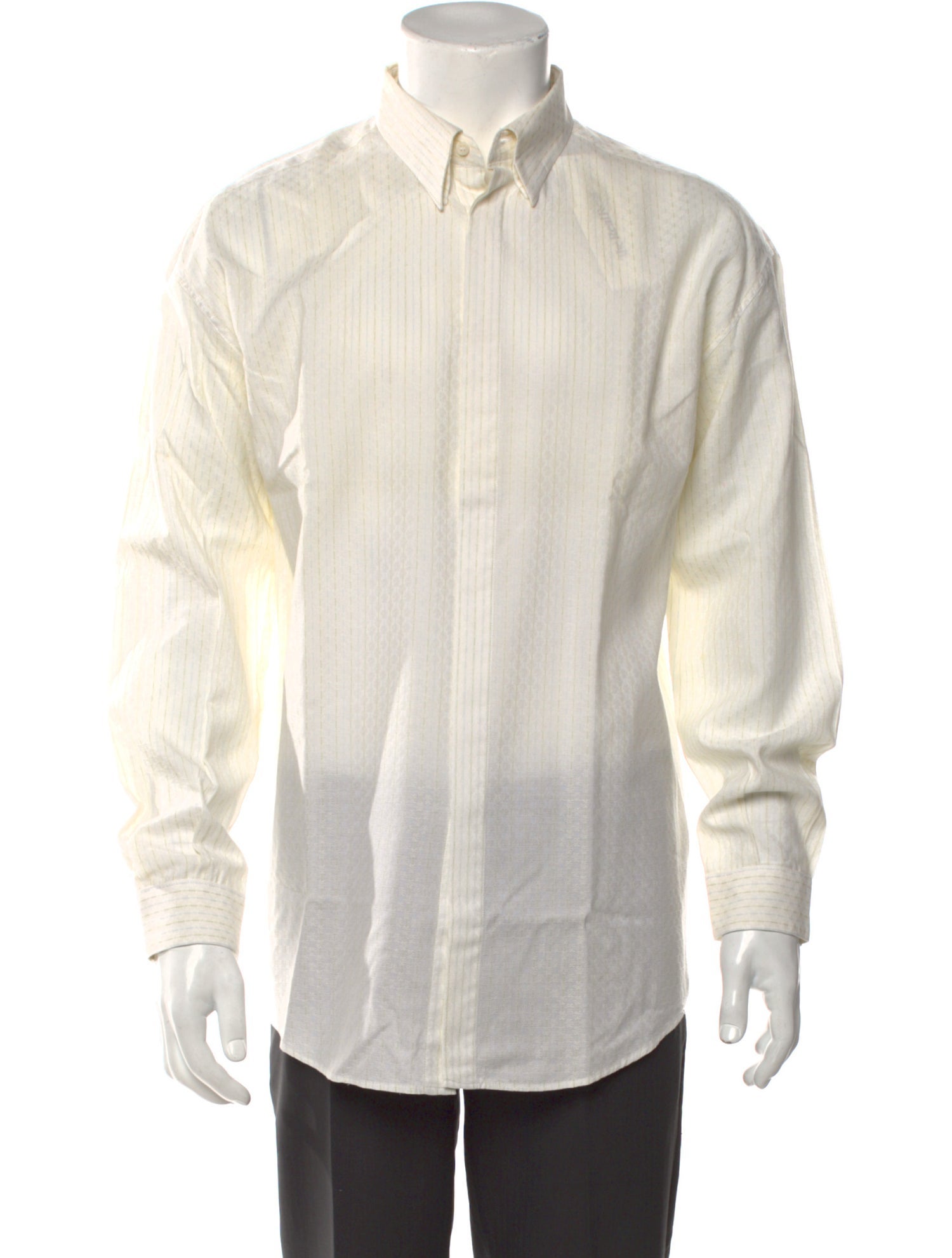 Gianni Versace Striped Long Sleeve Dress Shirt