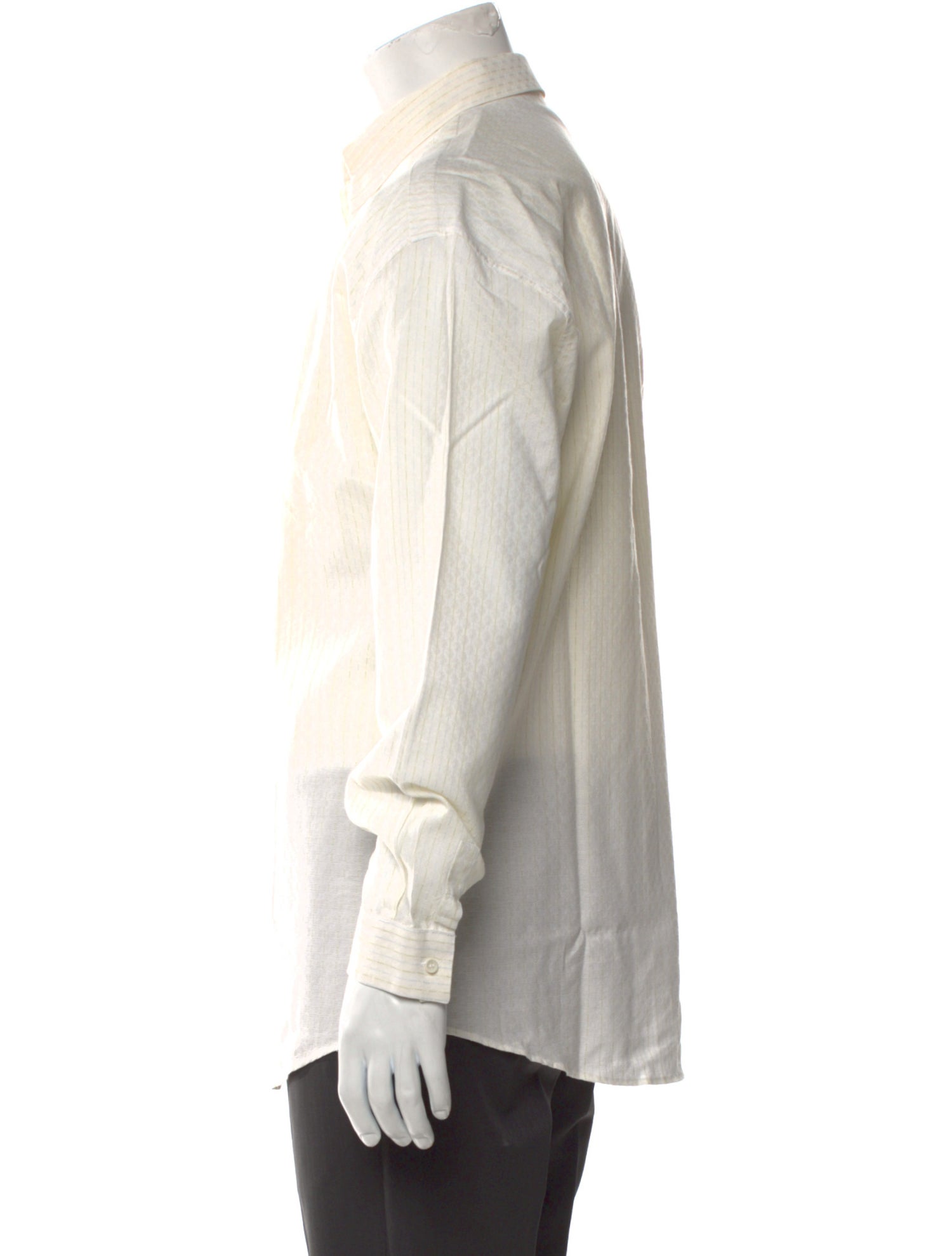 Gianni Versace Striped Long Sleeve Dress Shirt