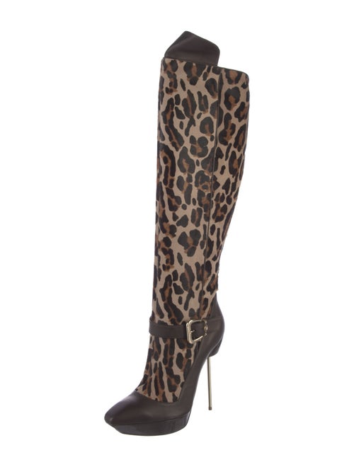 Gianni Versace Medusa Insignia Leather Boots