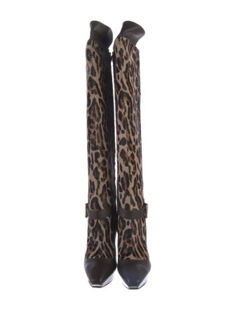 Gianni Versace Medusa Insignia Leather Boots